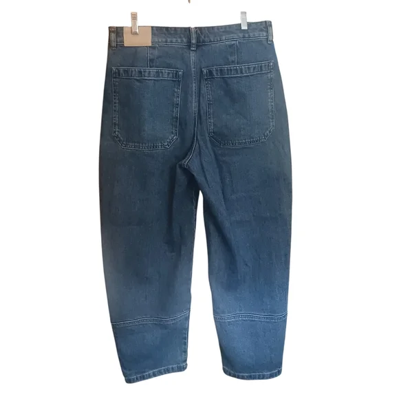 Everlane The Utility Barrel Jean 30rNew Blue Organic Cotton High Rise Cropped
